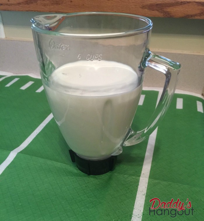 Milk in Blender Cup
