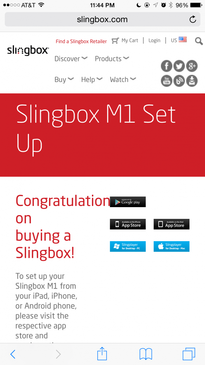 Slingbox M1 Set up