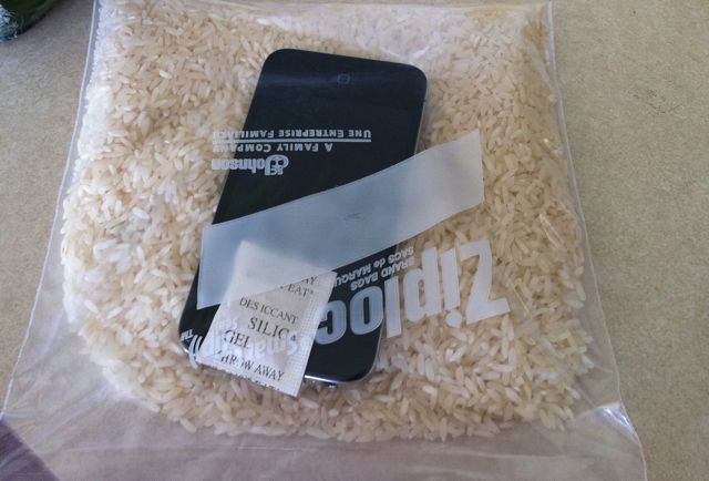 iPhone in Bag of Rice