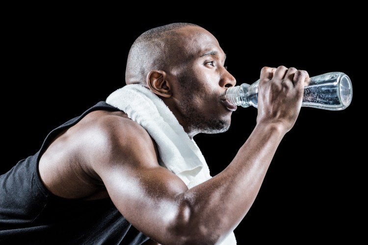Man Drinking Water For Diet