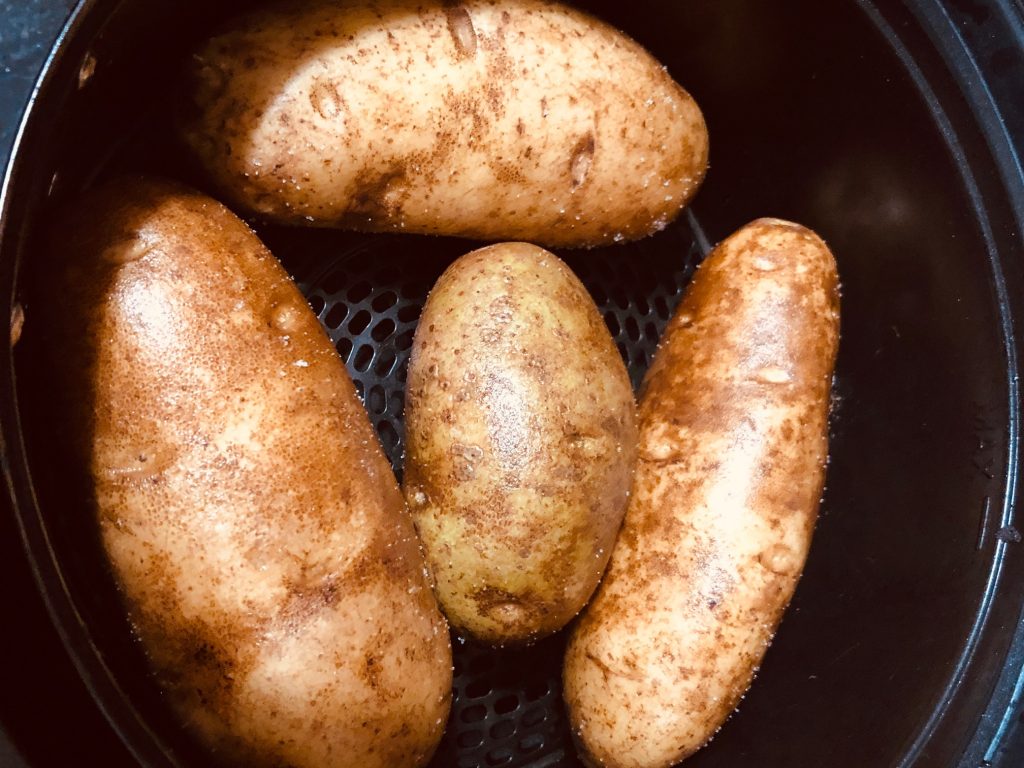 Making Baked Potatoes in the Air Fryer